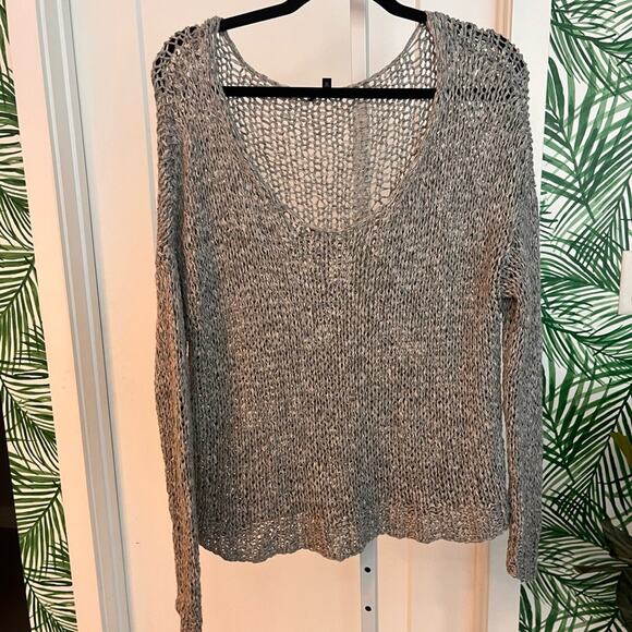 Eileen Fisher Wool Open Knit V Neck Sweater size small - Picture 2 of 7